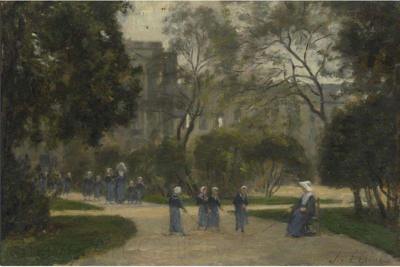 Stanislas lepine Nuns and Schoolgirls in the Tuileries Gardens Spain oil painting art